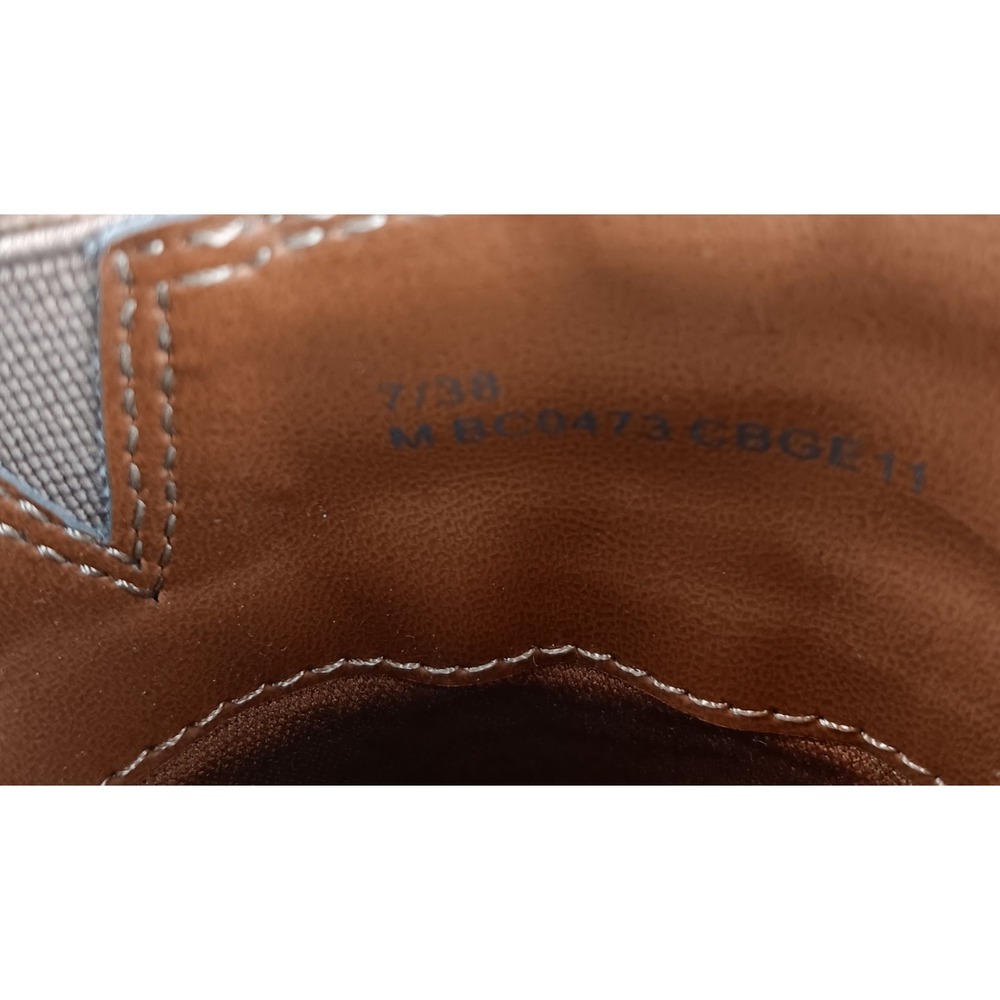 BOC Born Concept Beige Leather Suede Accent Chunky Heel Mules‎ Women - Picture 8 of 9
